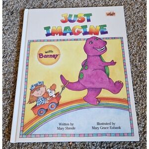 90s Barney Dinosaur Vintage Hardback Book Just Imagine Collector Edition 1992
